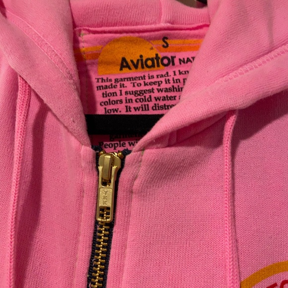 NEW AVIATOR NATION HOODIE - NEON PINK SZ Small - Picture 4 of 5